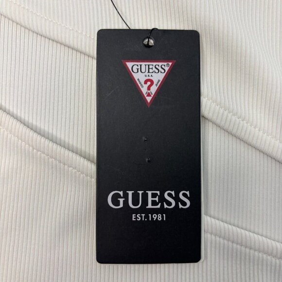 GUESS Lola Cutout Mock Turtleneck 3/4 Sleeve Cream White NWT XL $49 Retail - Picture 4 of 9